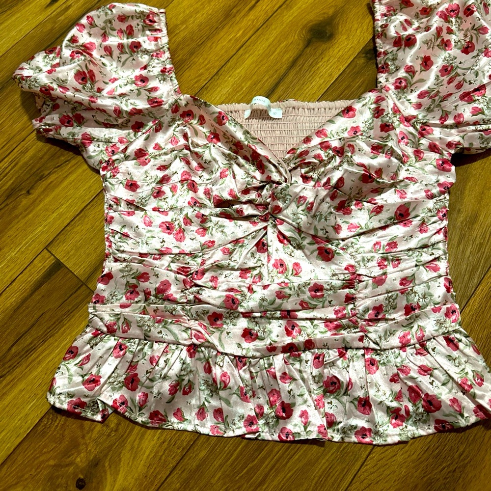 Altr’d State Blouse Cropped Large Floral